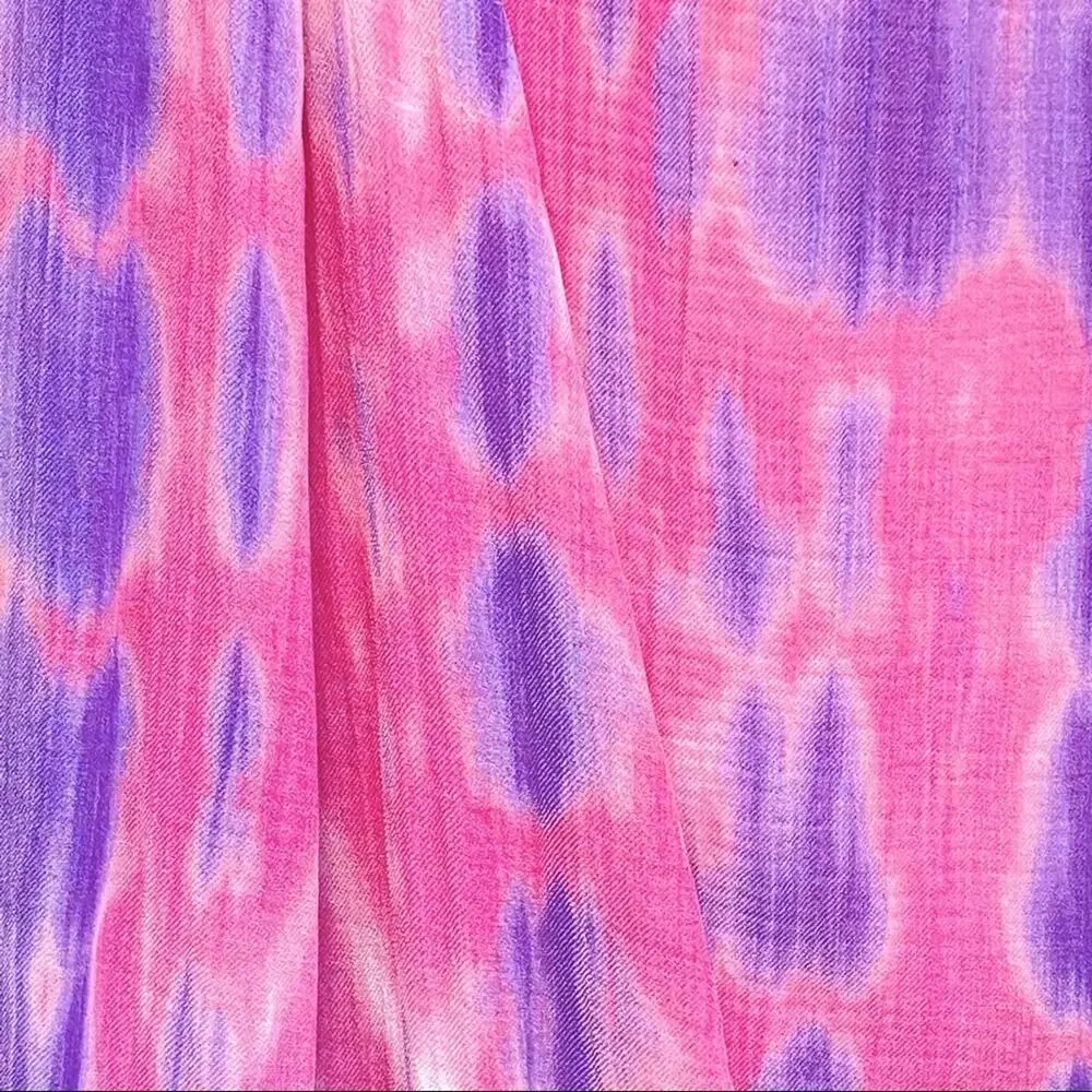 Anne Klein Collection Tie Dye Dress Womens Size 2 Pink Shift Silk Cotton Blend - Picture 13 of 16